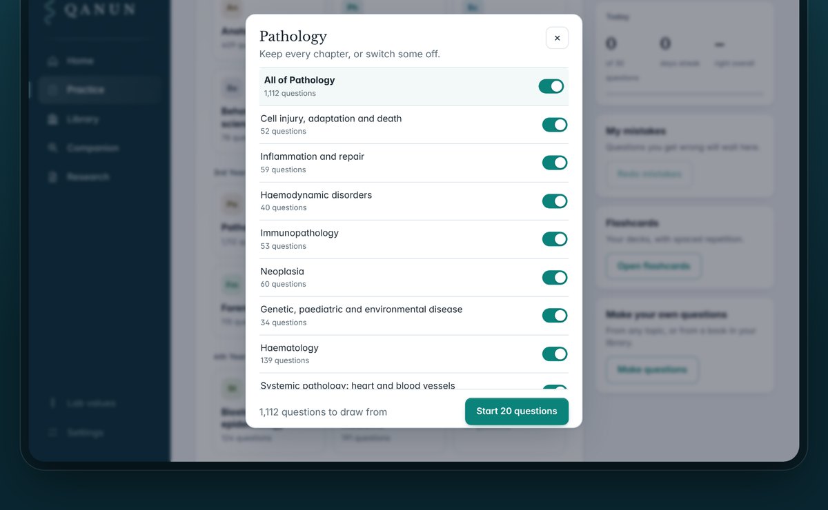 Choosing chapters on a tablet